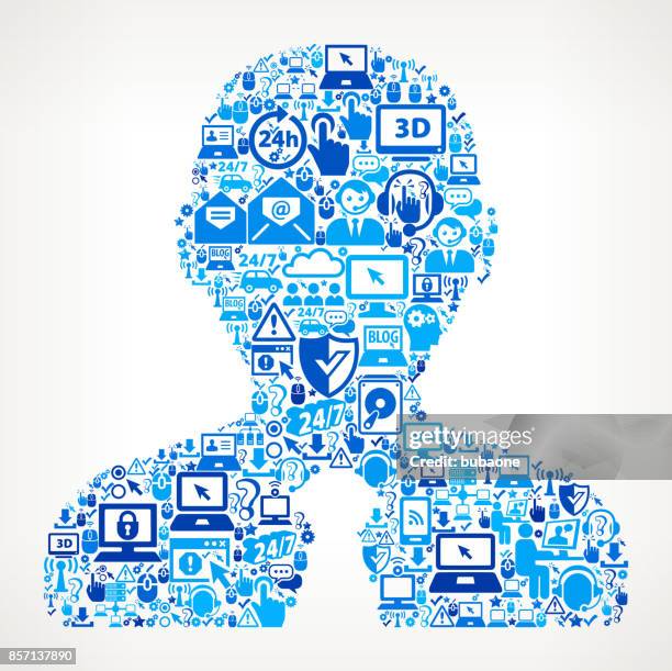male headshot tech support vector icon pattern - shielding face stock illustrations