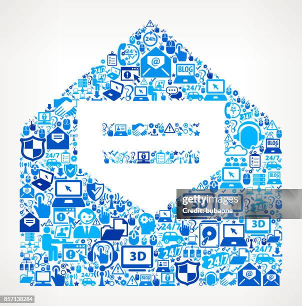 open letter tech support vector icon pattern - man opening envelope stock illustrations