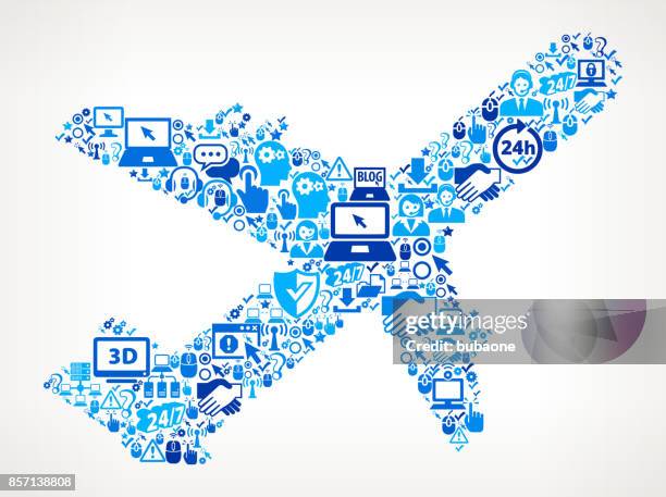 airplane tech support vector icon pattern - server technician stock illustrations