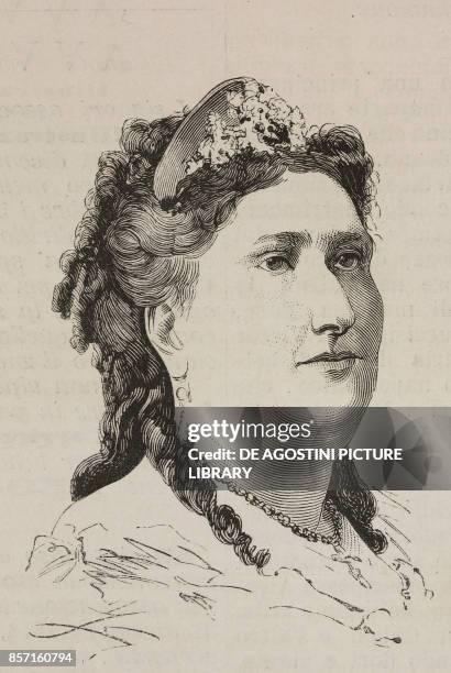 Portrait of Princess Maria Alessandrini Bonaparte Countess Valentini, , from a photograph by Schemboche, illustration from Nuova illustrazione...