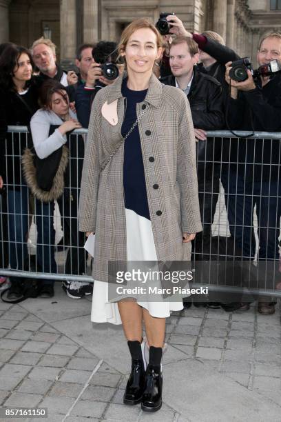 Alexandra Golovanoff attends the 'Louis Vuitton' fashion show at Louvre Pyramid on October 3, 2017 in Paris, France.