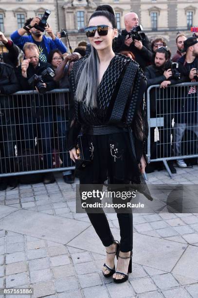 Fan Bingbing is seen arriving at Louis Vuitton show during Paris Fashion Week Womenswear Spring/Summer 2018 on October 3, 2017 in Paris, France.