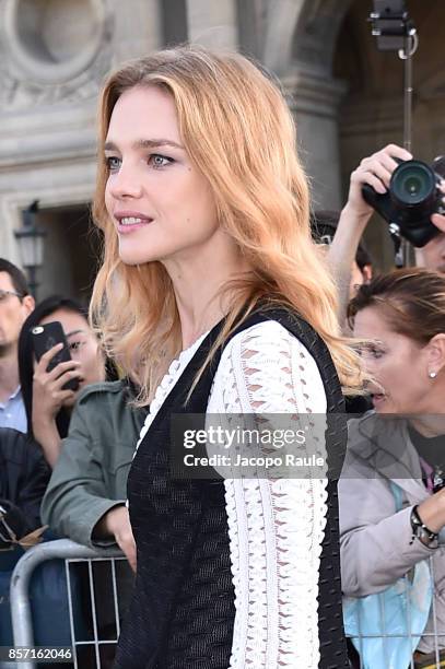 Natalia Vodianova is seen arriving at Louis Vuitton show during Paris Fashion Week Womenswear Spring/Summer 2018 on October 3, 2017 in Paris, France.