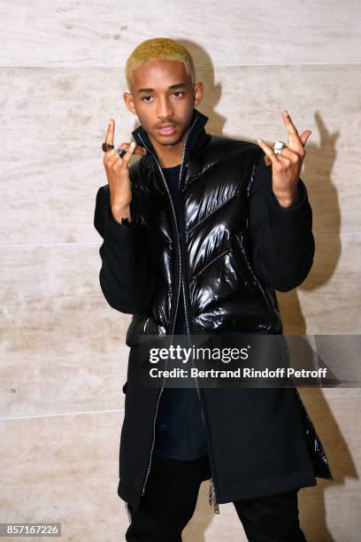 Jaden Smith attends the Louis Vuitton show as part of the Paris Fashion Week Womenswear Spring/Summer 2018 on October 3, 2017 in Paris, France.