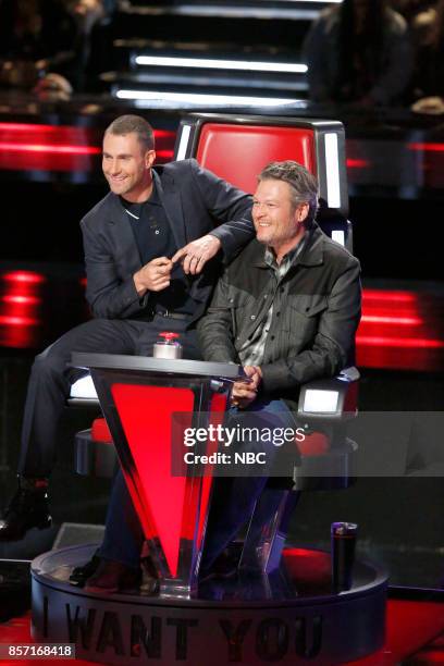 Blind Auditions" -- Pictured: Adam Levine, Blake Shelton --