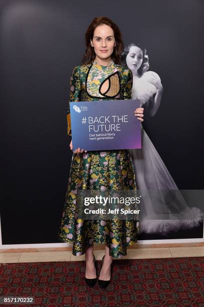 Actress Michelle Dockery attends the BFI Luminous Fundraising Gala at The Guildhall on October 3, 2017 in London, England.