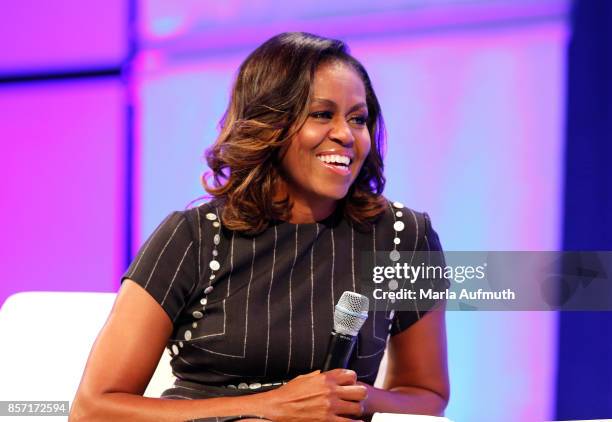 Former First Lady of the United States Michelle Obama speaks during Pennsylvania Conference For Women 2017 at Pennsylvania Convention Center on...