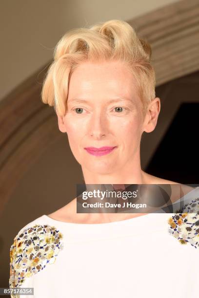 Tilda Swinton attends the BFI Luminous Fundraising Gala at The Guildhall on October 3, 2017 in London, England.