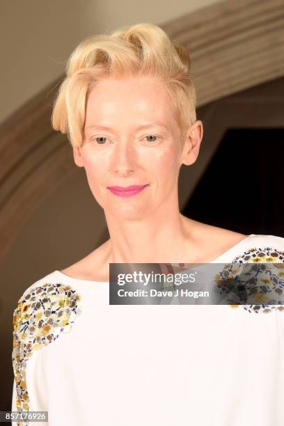 Tilda Swinton attends the BFI Luminous Fundraising Gala at The Guildhall on October 3, 2017 in London, England.
