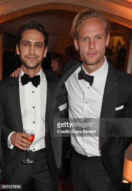 Luke Pasqualino and Jack Fox attend the BFI and IWC Luminous Gala at The Guildhall on October 3, 2017 in London, England.