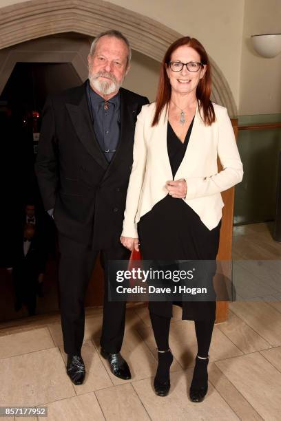 Terry Gilliam and Maggie Weston attend the BFI Luminous Fundraising Gala at The Guildhall on October 3, 2017 in London, England.