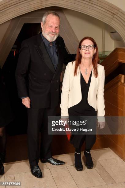 Terry Gilliam and Maggie Weston attend the BFI Luminous Fundraising Gala at The Guildhall on October 3, 2017 in London, England.
