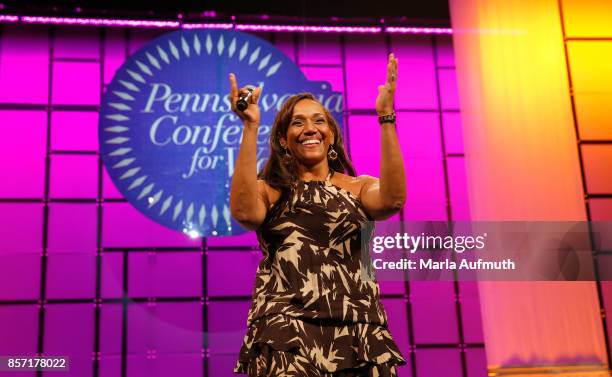 Singer-songwriter and producer Kathy Sledge performs during Pennsylvania Conference For Women 2017 at Pennsylvania Convention Center on October 3,...