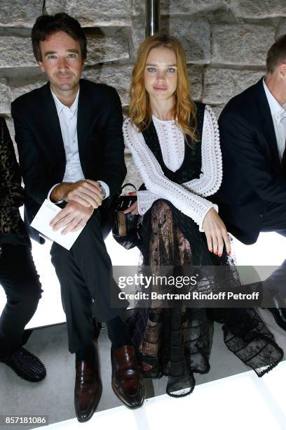 General manager of Berluti Antoine Arnault and Natalia Vodianova attend the Louis Vuitton show as part of the Paris Fashion Week Womenswear...