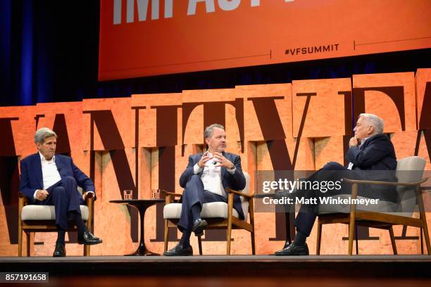 Former Secretary of State John Kerry, Co-Founder and CEO of the Rise Fund and Co-Founder and Managing Partner of TPG Growth Bill McGlashan and...