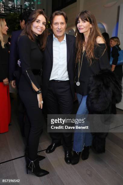 Raffaele Mincione and Carla Maria Orsi Carbone attend the launch of M Industry London and the Art Bag at 51 Berkeley Square on October 3, 2017 in...