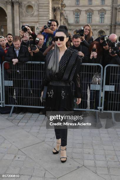 Actress Fan Bingbing attends the Louis Vuitton show as part of the Paris Fashion Week Womenswear Spring/Summer 2018 on October 3, 2017 in Paris,...