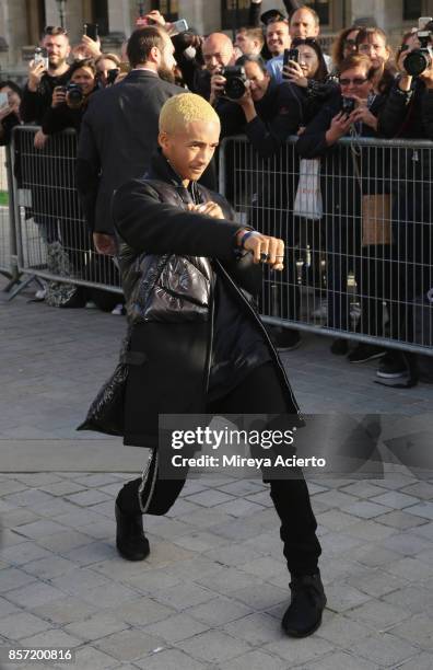 Actor, Jaden Smith attends the Louis Vuitton show as part of the Paris Fashion Week Womenswear Spring/Summer 2018 on October 3, 2017 in Paris, France.