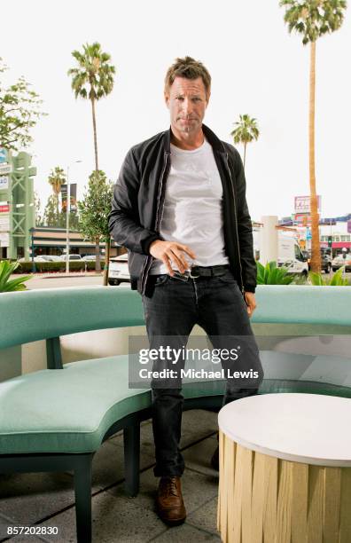 Actor Aaron Eckhart photographed for New York Observer on June 15 in Los Angeles, California.