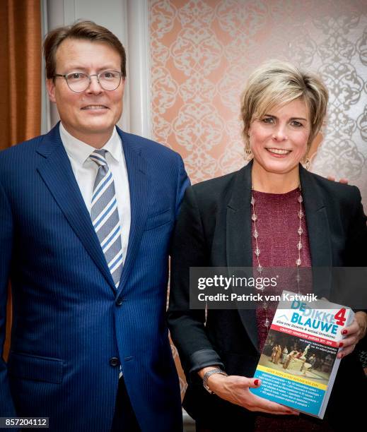 Prince Constantijn of The Netherlands and Prinsess Laurentien of The Netherlands during the award ceremony of the most influential player in the...