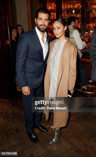 Jesse Metcalfe and Cara Santana attend the M&S Tailoring Talk on October 3, 2017 in London, England.