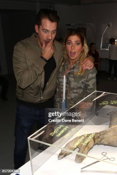 Nikki Sanderson and Ashley Taylor Dawson attend the launch of 'Dinosaurs in the Wild' at Event City on October 3, 2017 in Manchester, England.