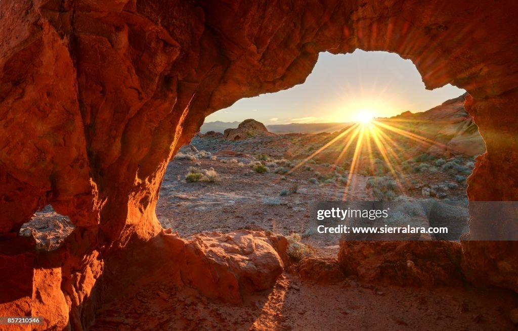 Sunrise Through Redrock