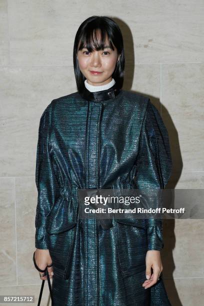 Actress Bae Doona attends the Louis Vuitton show as part of the Paris Fashion Week Womenswear Spring/Summer 2018 on October 3, 2017 in Paris, France.