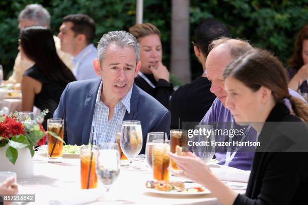 Attendees are seen during the lunch with table topics at TheWrap's 8th Annual TheGrill at Montage Beverly Hills on October 3, 2017 in Beverly Hills,...