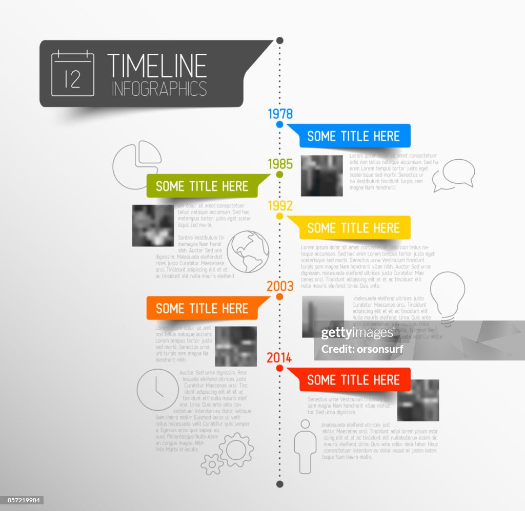 vector infographic timeline report template with the... Vector Infographic Timeline Report Template High-Res Vector Graphic ...