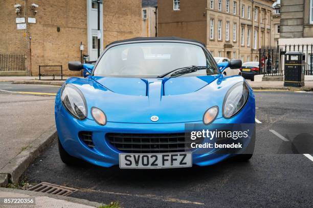 lotus elise sports car front view - lotus brand name stock pictures, royalty-free photos & images