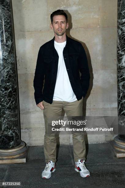 Guest attends the Louis Vuitton show as part of the Paris Fashion Week Womenswear Spring/Summer 2018 on October 3, 2017 in Paris, France.