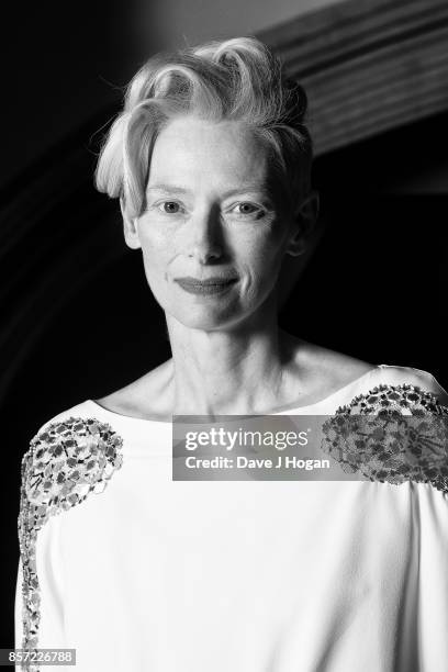 Tilda Swinton attends the BFI Luminous Fundraising Gala at The Guildhall on October 3, 2017 in London, England.