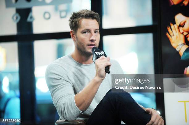 Actor Justin Hartley attends Build to discuss the show 'This Is Us' at Build Studio on October 3, 2017 in New York City.
