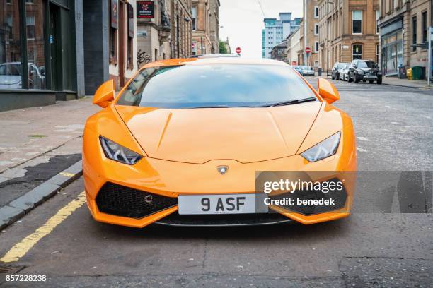 lamborghini huracan sports car front view - lamborghini stock pictures, royalty-free photos & images