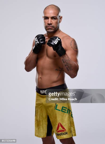 Thales Leites of Brazil poses for a portrait during a UFC photo session on October 5, 2017 in Las Vegas, Nevada.