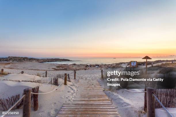 es pujols beach in formentera at dawn balearic islands, spain - ibiza island stock pictures, royalty-free photos & images