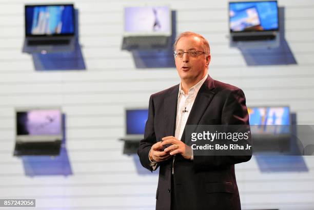 Intel president and ceo Paul Otellini announces that more than 75 Ultrabook devices are expected to ship in 2012 during the Intel keynote speech at...