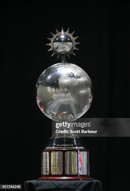 General view of the Bridgestone World Solar Challenge trophy during Static Scrutineering ahead of the 2017 Bridgestone World Solar Challenge on...