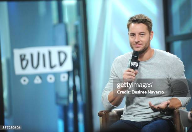 Actor Justin Hartley attends Build to discuss the show 'This Is Us' at Build Studio on October 3, 2017 in New York City.