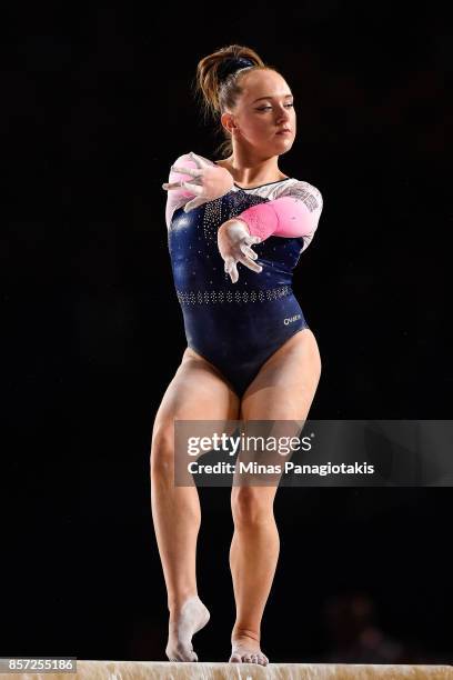 Amy Tinkler of Great Britain competes on the balance beam during the qualification round of the Artistic Gymnastics World Championships on October 3,...