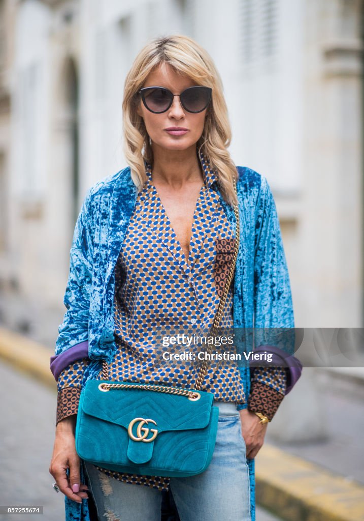 Street Style : Paris Fashion Week Womenswear Spring/Summer 2018 : Day Seven