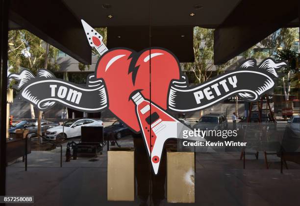 Tribute to musician Tom Petty is shown at Warner Bros. Records on October 3, 2017 in Burbank, California. Petty died on October 2, 2017 at the age of...