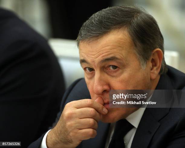 Russian billionaire and businessman Aras Agalarov attends the council on sport development at the Kremlin Palace in Moscow, Russia. October 2017....