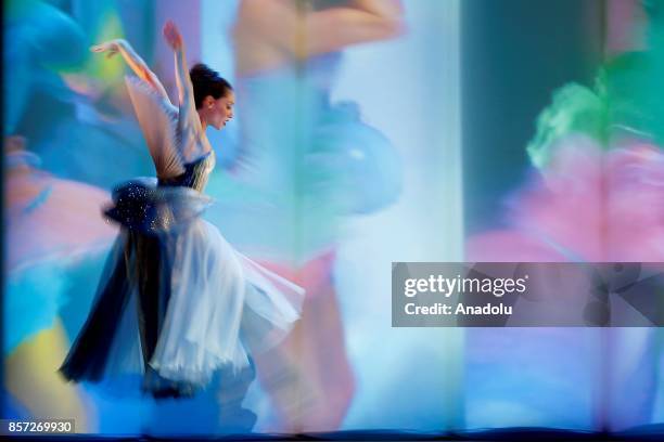 Dancers perform for the full dress rehearsal of "La Belle", a creation by French dancer and choreographer Jean-Christophe Maillot for the Monte-Carlo...