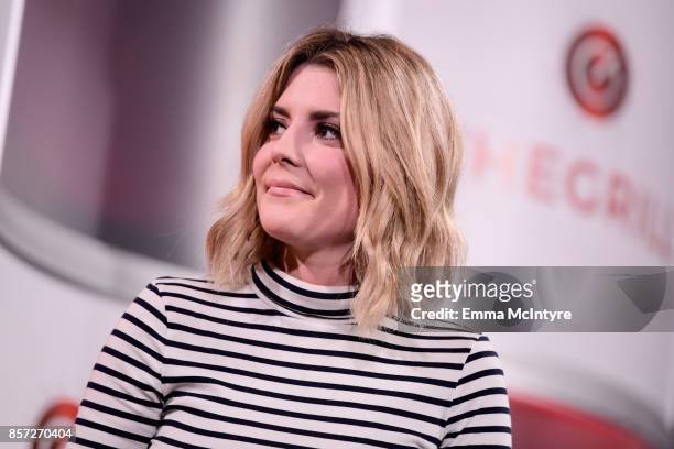 Comedian/Actress/Vlogger, Grace Helbig speaks onstage at TheWrap's 8th Annual TheGrill at Montage Beverly Hills on October 3, 2017 in Beverly Hills,...