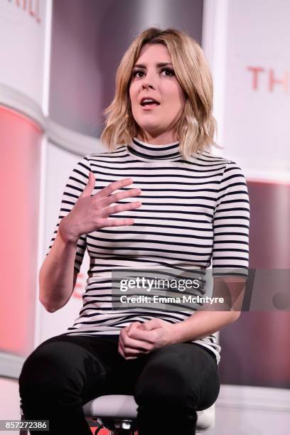 Comedian/Actress/Vlogger, Grace Helbig speaks onstage at TheWrap's 8th Annual TheGrill at Montage Beverly Hills on October 3, 2017 in Beverly Hills,...