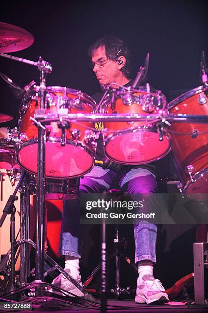 Musician Mickey Hart of The Dead performs at the Gramercy Theater on March 30, 2009 in New York City.