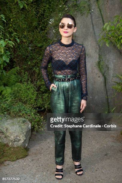 Guest attends the Chanel show as part of the Paris Fashion Week Womenswear Spring/Summer 2018 at on October 3, 2017 in Paris, France.