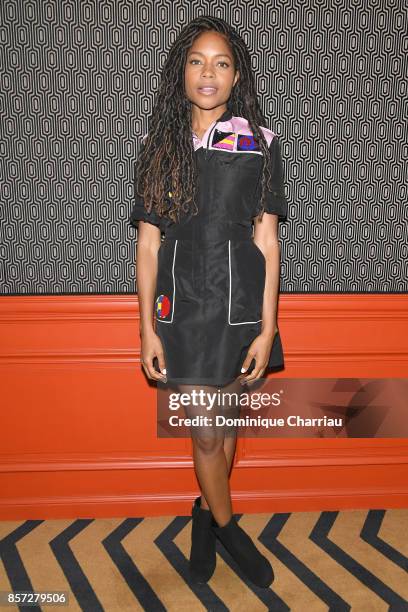 Naomie Harris attends the Miu Miu aftershow party as part of the Paris Fashion Week Womenswear Spring/Summer 2018 at Boum Boum on October 3, 2017 in...